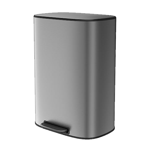 Pouseayar 13 Gallon Stainless Steel Trash Can