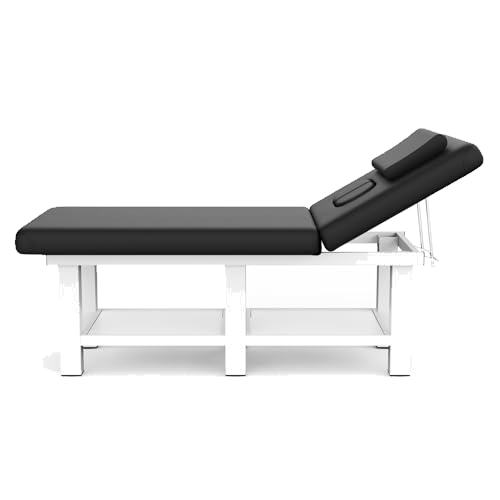 pouseayar 31.5'' Wide × 75'' Long Stationary Massage Table with Backrest and Storage Space for Treatment Table Physical Therapy Table Spa Facial Bed